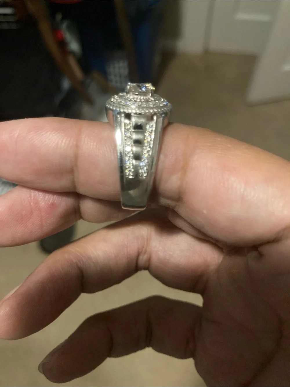 Moissanite Ring with real silver